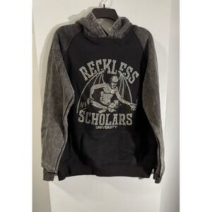 Reckless Scholars Stonewashed Scholars‎ Hoodie gargoyle stud front size large